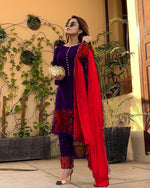 Maria b Cotton Embroidery suit Chiffon